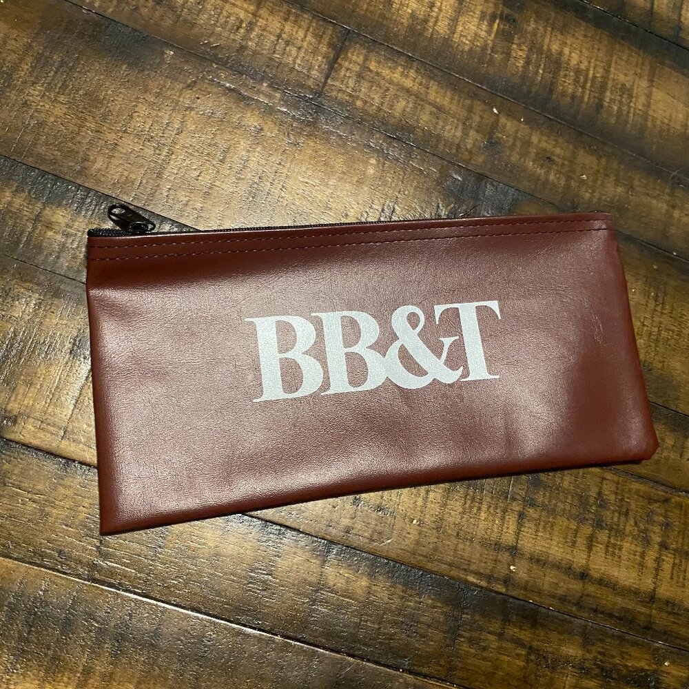 BB&T - Brown Money Bag Pouch Zippered Storage